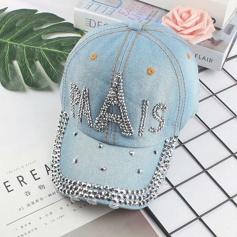 Wholesale Denim Rhinestone Baseball Caps